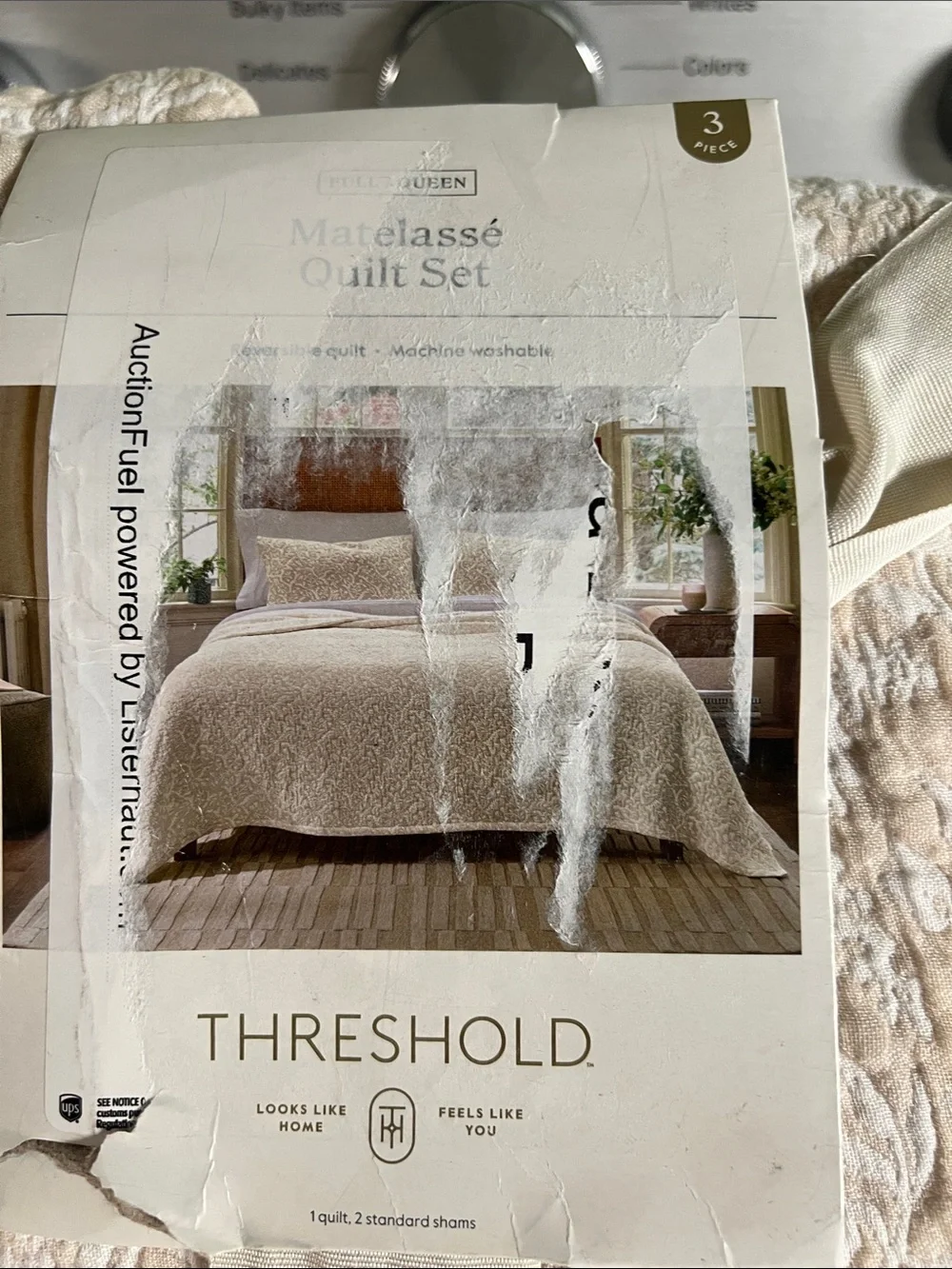 Threshold Textured Quilted Bedspread - Cream Matelasse 3 pieces target quilt set